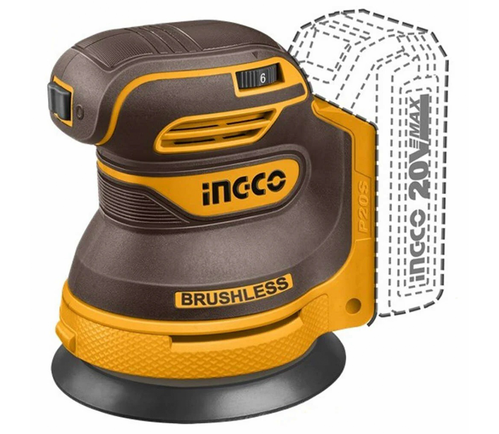 Mașină de șlefuit excentrică fără fir (fără bat) INGCO CROSLI20021 125mm 20V