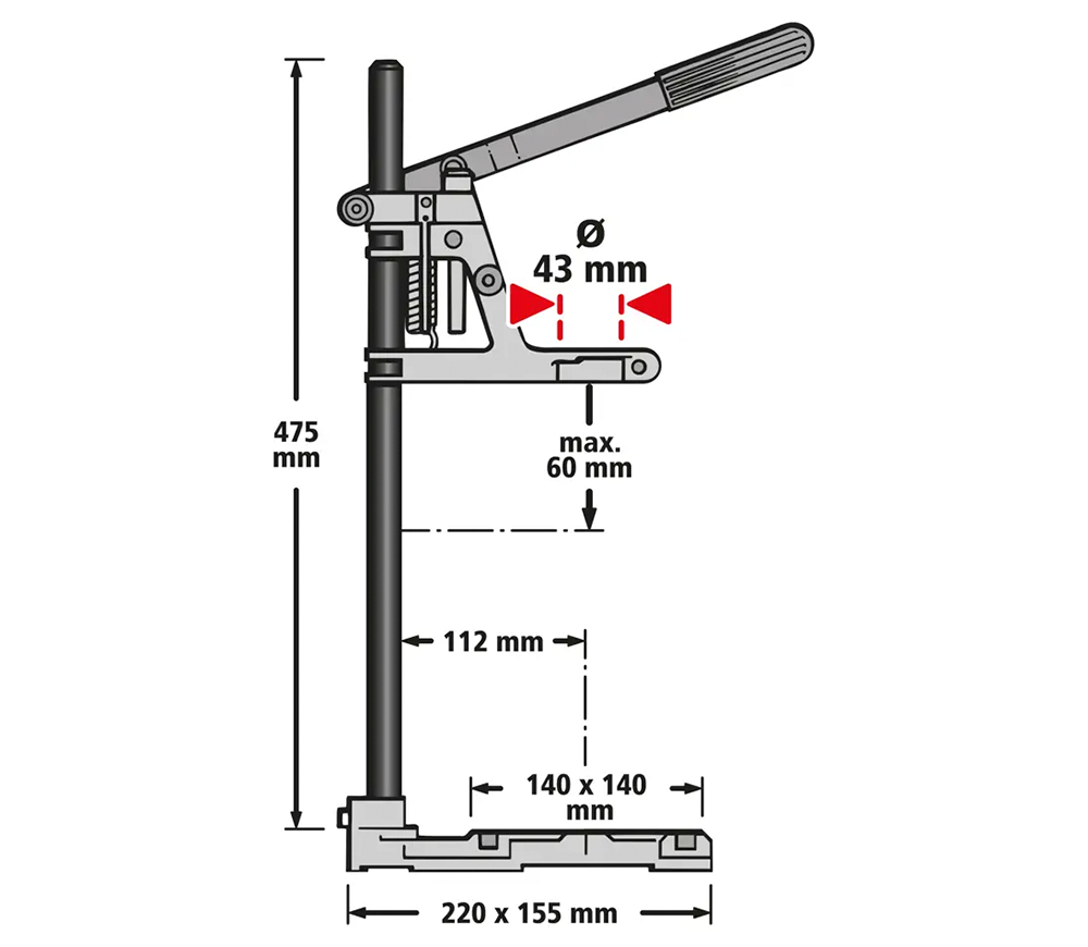 Stand de găurit cu menghină Wolfcraft 3406301-5