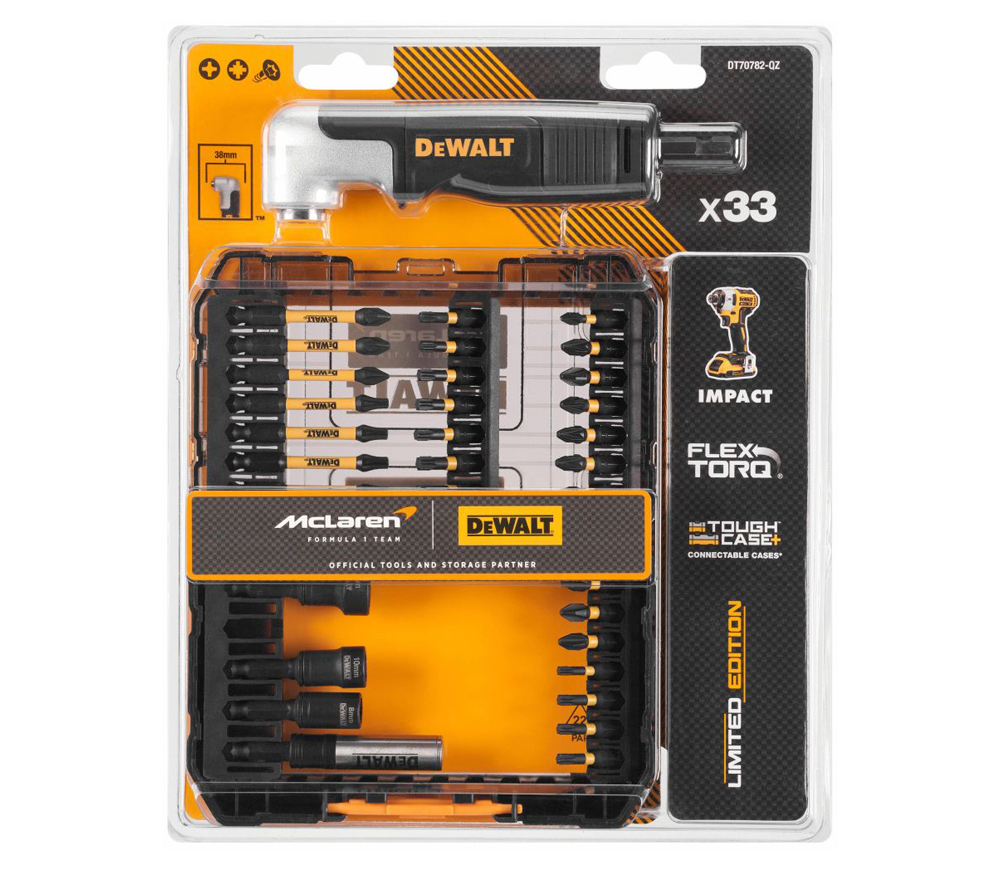 Set de biți cu adaptor unghiular DEWALT DT70782-QZ McLaren Limited Edition PH/PZ/TX 25/57mm-5