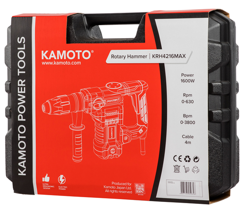 Перфоратор KAMOTO H1600MAX 1600вт SDS-Max-8