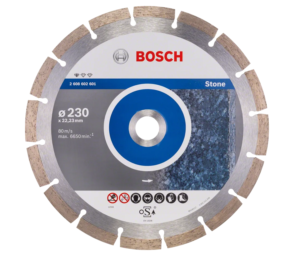 Disc de tăiat cu diamant BOSCH Standard for Stone 230mm Segmentat Ceramică/Marmura/Granit