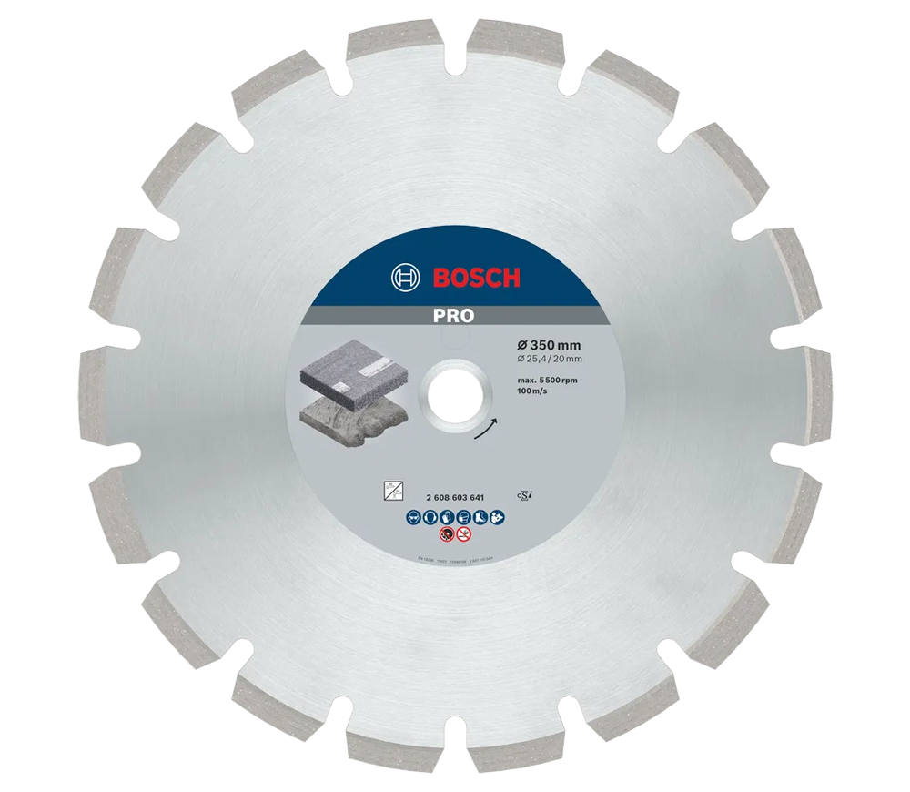 Disc de tăiat cu diamant BOSCH PRO Asphalt 350mm Segmentat Asfalt