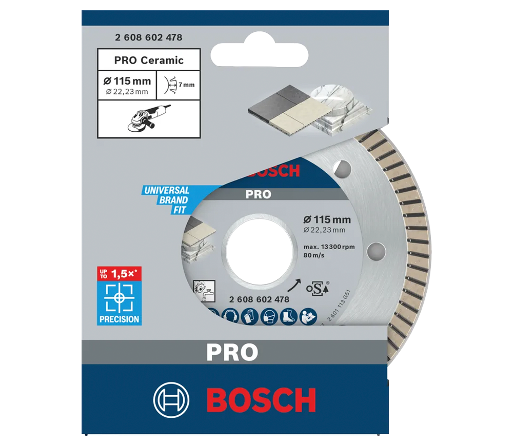 Disc de tăiat cu diamant BOSCH PRO Ceramic 125mm Turbo Ceramică/Porțelan/Marmură-2