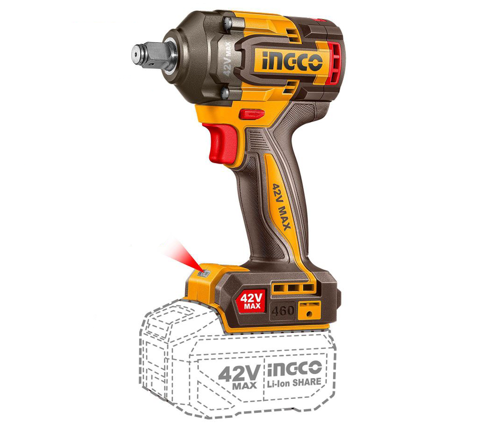 Mașină de înșurubat cu impact cu acumulator INGCO CIWLI42461 42V 2Ah 600Nm