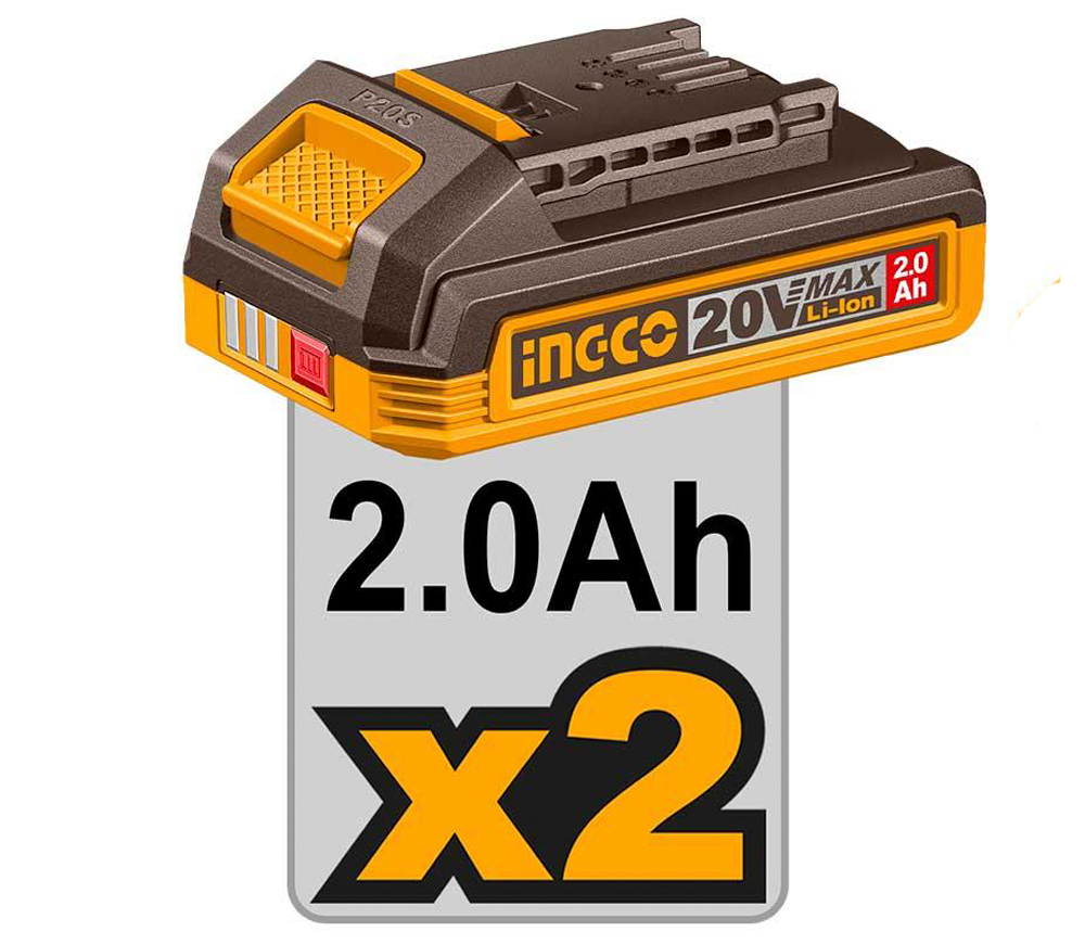Набор аккумуляторных инструментов INGCO CKLI20286-4