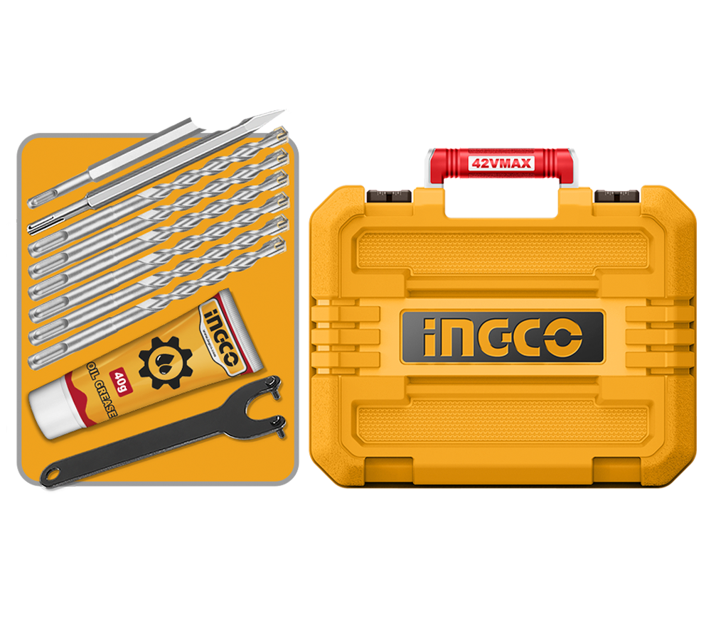 Ciocan rotopercutor cu acumulator INGCO CRHLI422882 4.5J 42V 2.5Ah-6