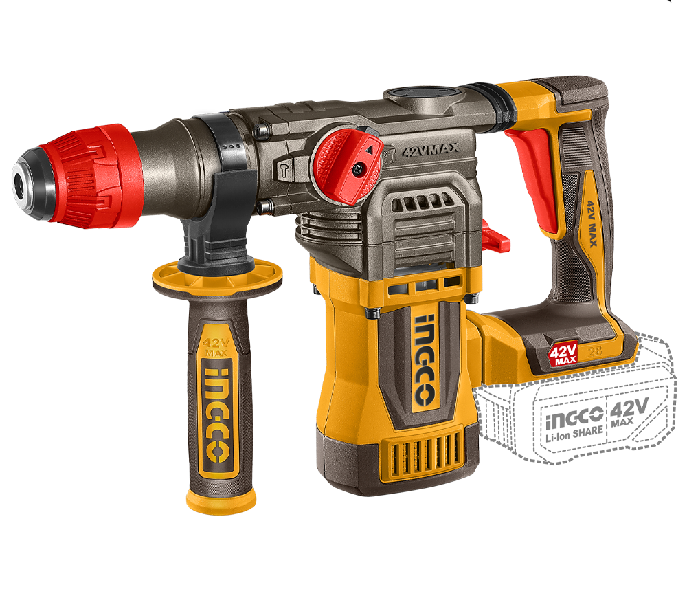 Ciocan rotopercutor cu acumulator INGCO CRHLI422882 4.5J 42V 2.5Ah