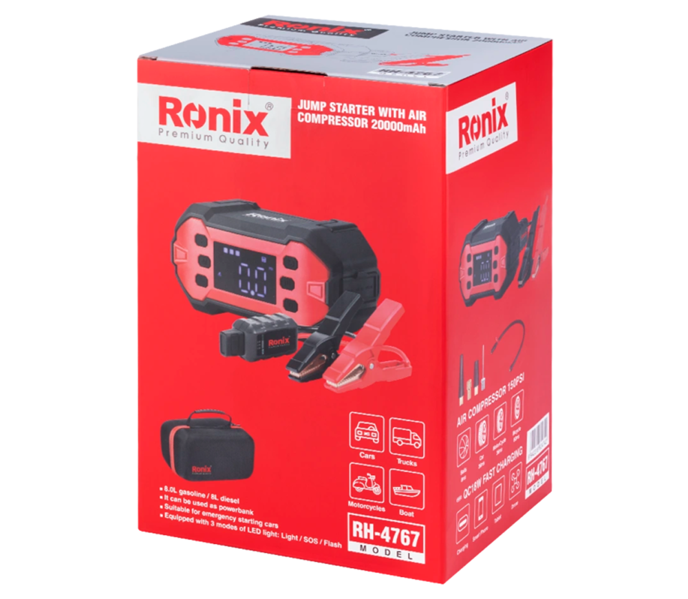 Starter auto cu compresor de aer RONIX RH-4767 3000A 5/9/12V-14