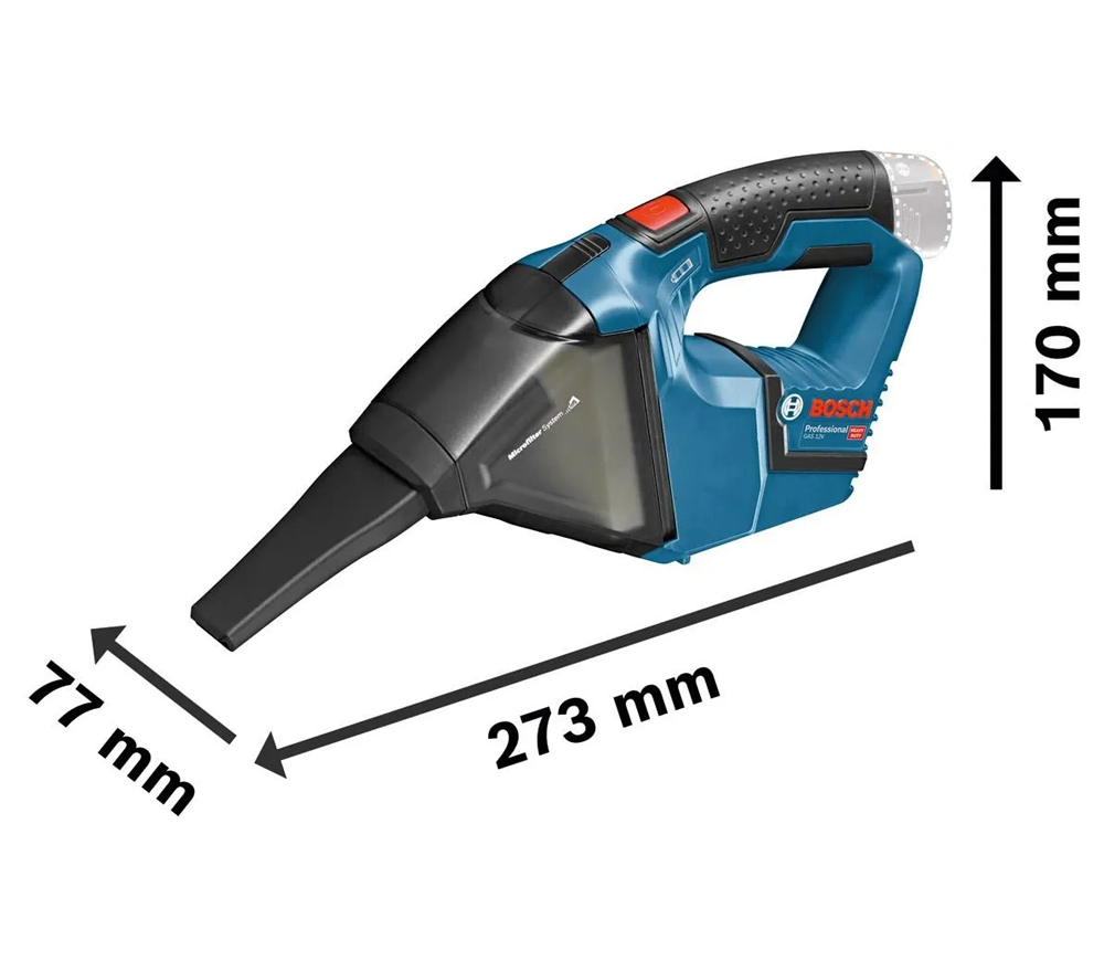 Aspiratoar auto cu acumulator (fără bat) BOSCH GAS 12 V-LI 12V-2