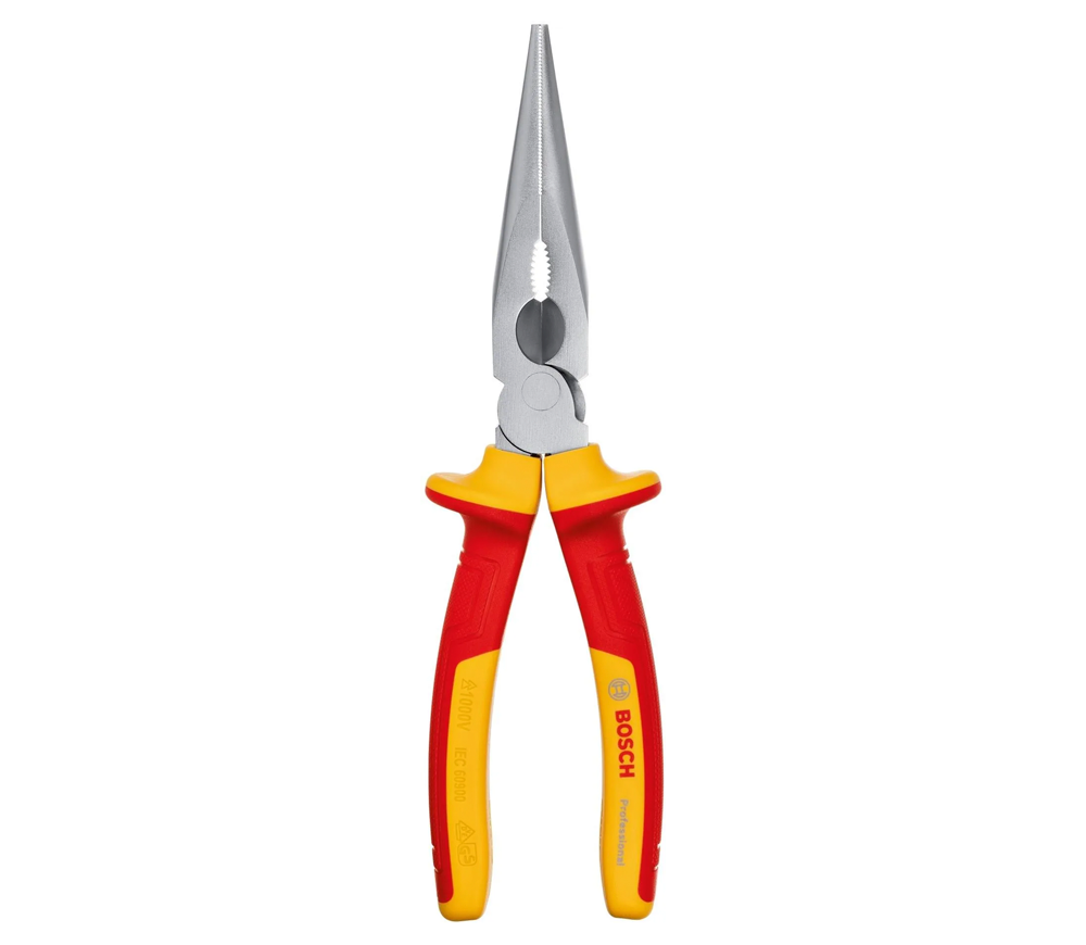 Clești cu falci drepte de electrician BOSCH VDE Long Nose Pliers Straight 200mm-3