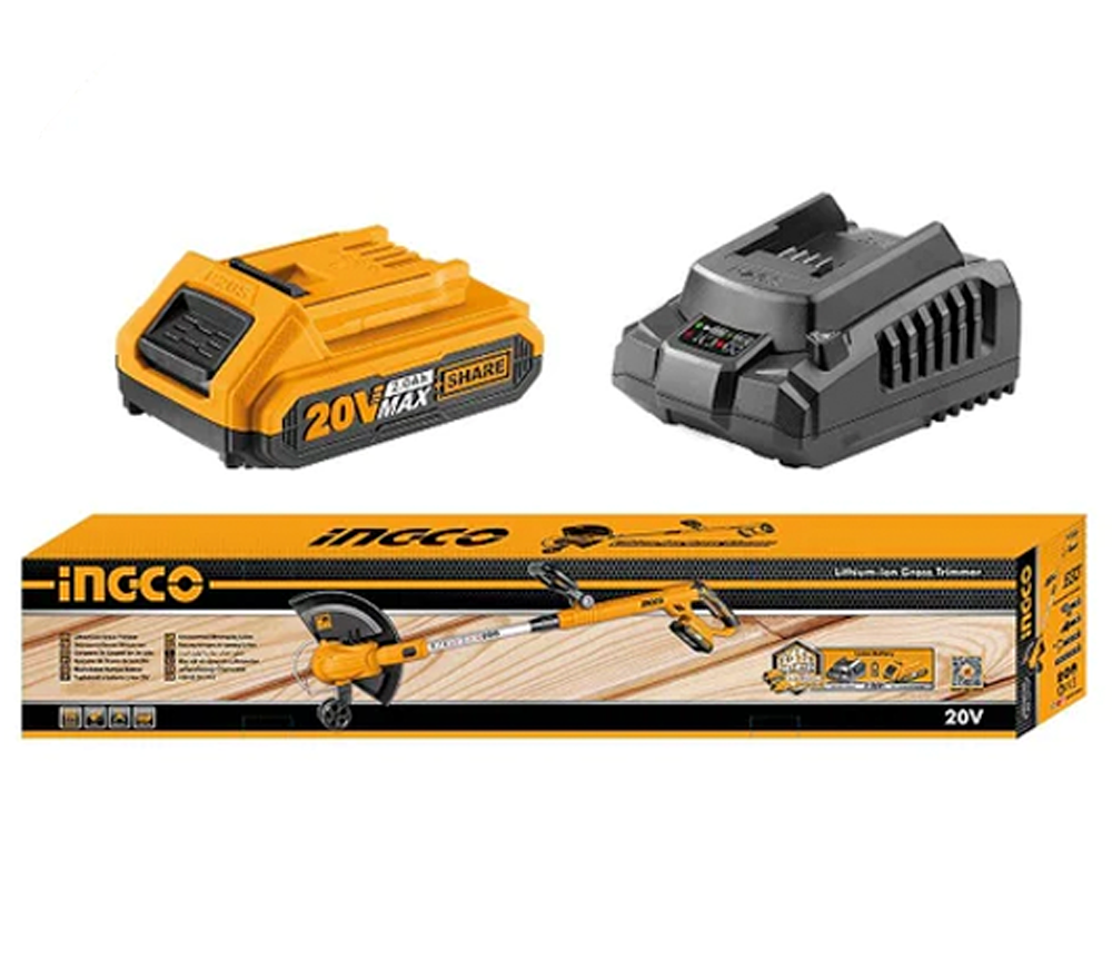 Триммер аккумуляторный INGCO CGTLI203285 20В 2Ач-2