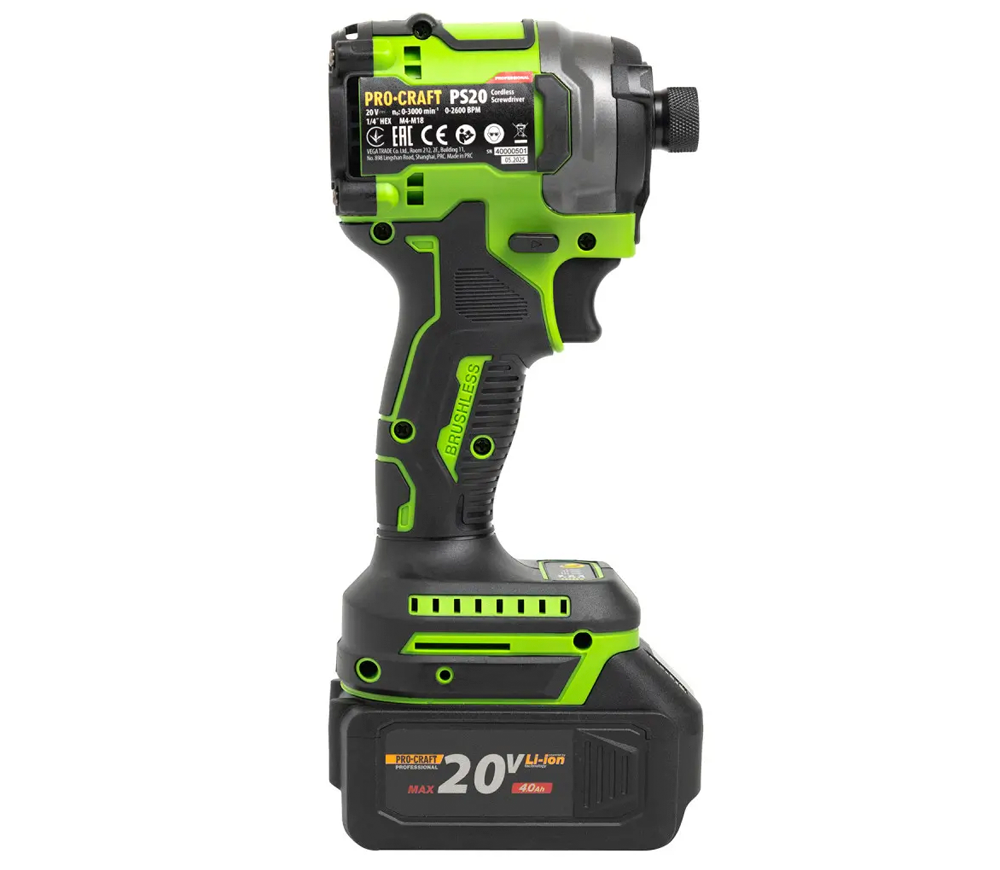 Șurubelnița cu acumulator сu impact (fără bat.) ProCraft PS20 20V 2Ah-3