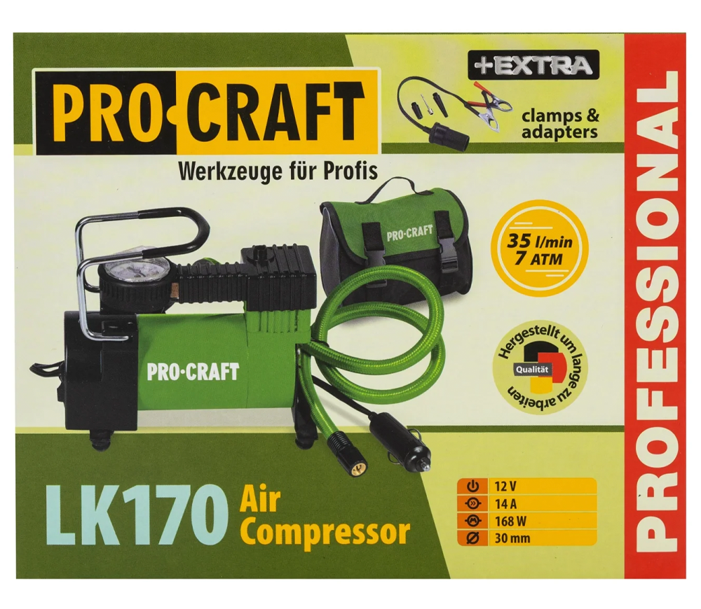 Автокомпрессор ProCraft LK170 120вт 7бар 35л/мин-8