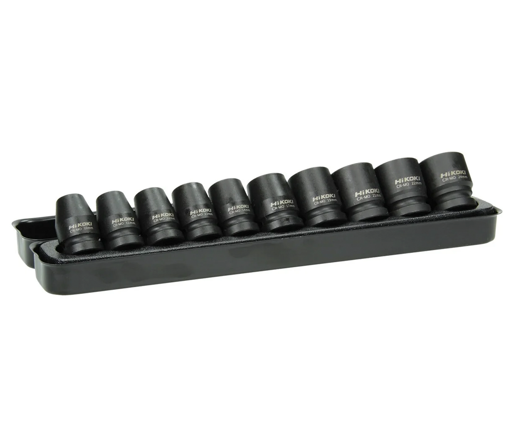 Set capete tubulare de impact 1/2″, 10 piese HIKOKI 751879 10-24  mm-2