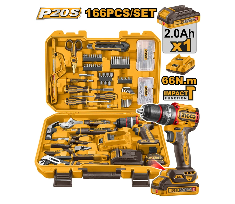 Set scule manuale INGCO HKTHP41662 166unit.