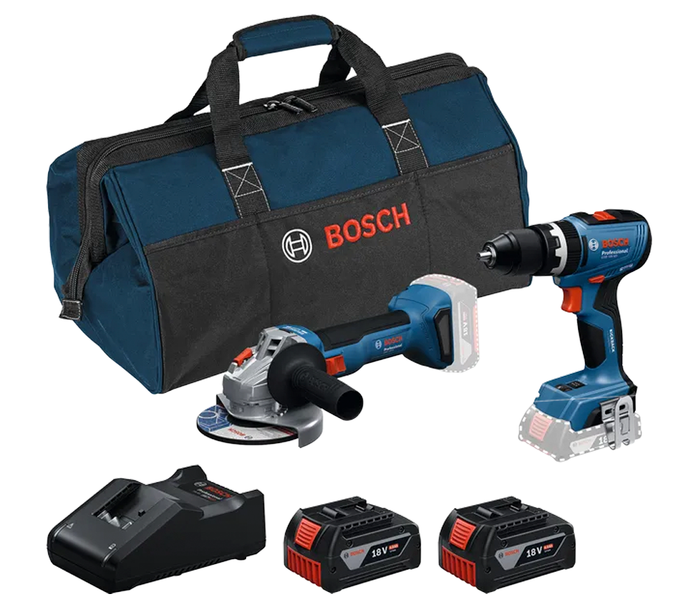 Set de unelte cu acumulator BOSCH GSB 18V-65 + GWS 18V-8