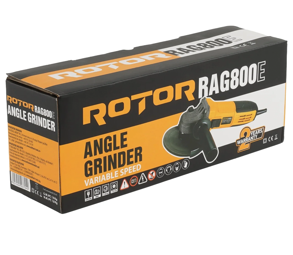 Угловая шлифмашина ROTOR RAG800E 800вт 125мм-5