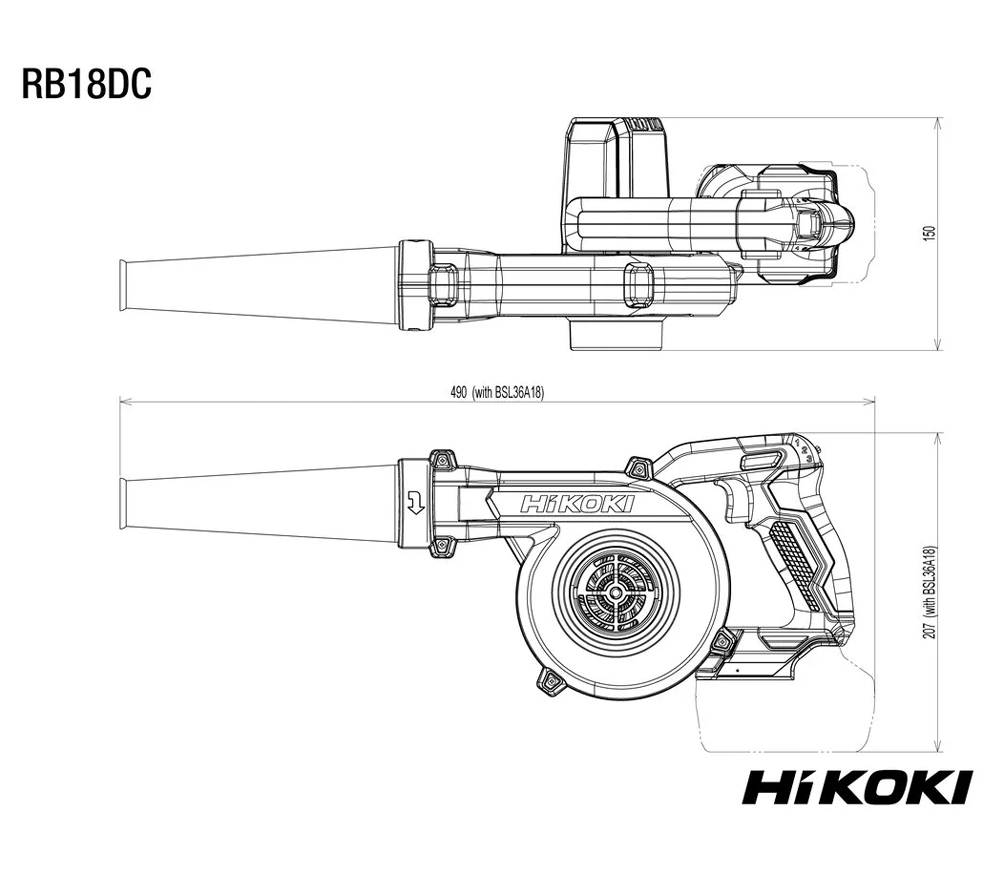 Suflantă cu acumulator Solo HIKOKI RB18DCW4Z 3500l/min 18V-6
