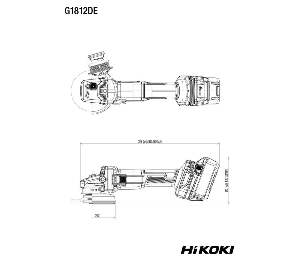 Polizor unghiular cu acumulator (fără bat) HIKOKI G1812DEW4Z 115mm 18V-8