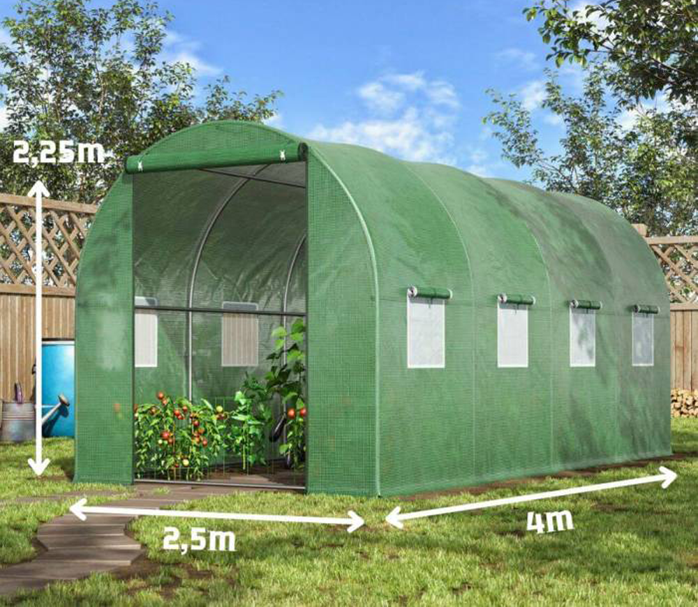 Seră arcuită TEHNO-MS 4x2.5x2.25 m 10m² Verde