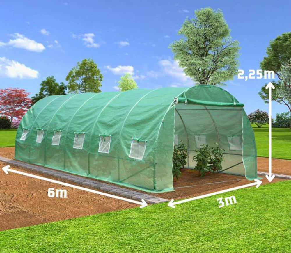 Seră arcuită TEHNO-MS 6x3x2.25 m 18m² Verde