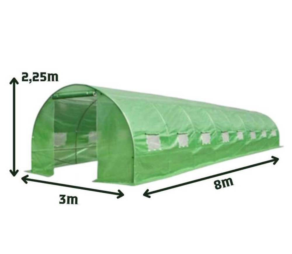 Seră arcuită TEHNO-MS 8x3x2.5 m 24m² Verde