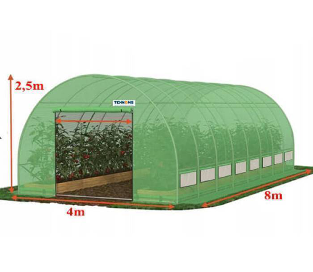 Seră arcuită TEHNO-MS 8x4x2.5 mm 32m² Verde