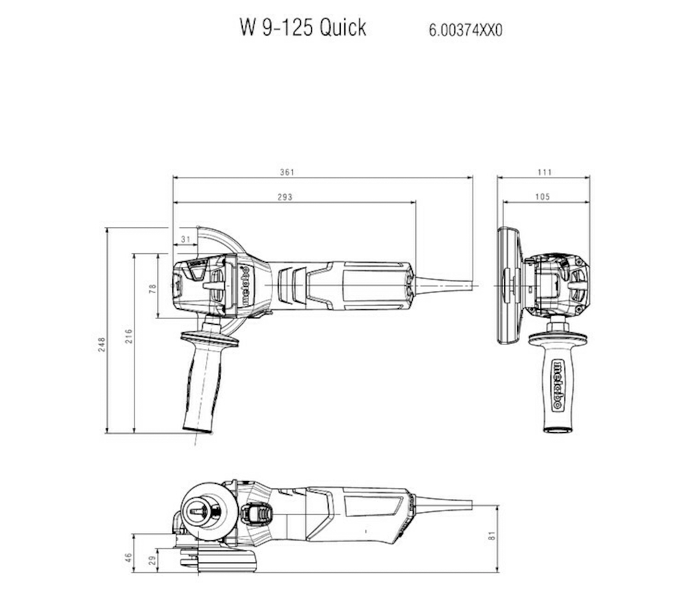 Polizor unghiular METABO W 9-125 Quick 900w 125mm-3